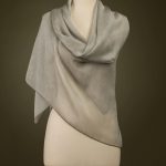 beige silk shawl on mannequin